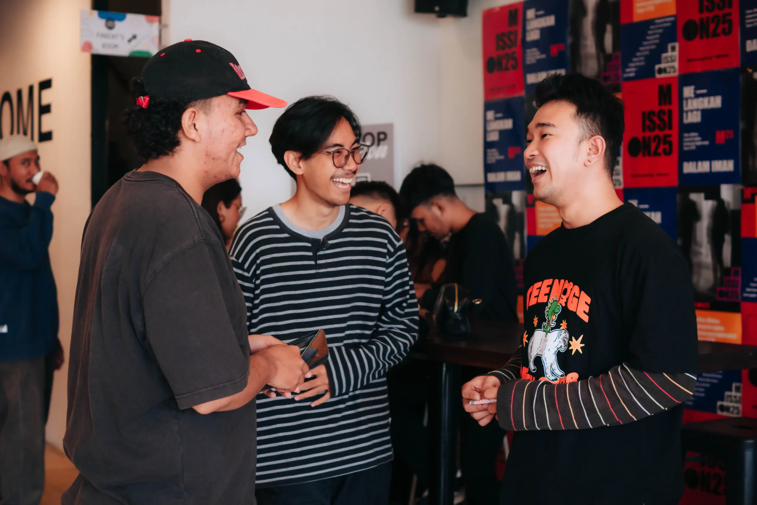 People gathering and talking together at Hillsong Bali